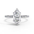 Marquise Diamond Hidden Halo Engagement Ring