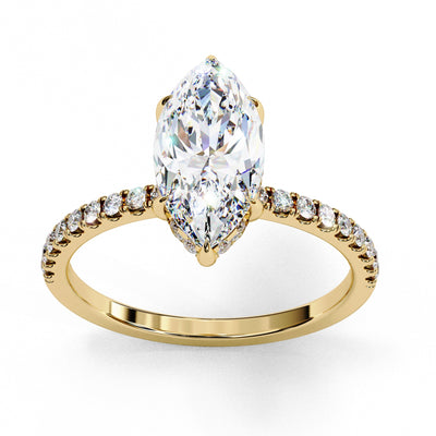 Marquise Diamond Hidden Halo Engagement Ring (R)