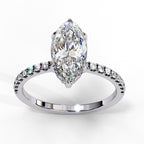 Marquise Diamond Hidden Halo Engagement Ring