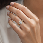 1.40 Carat Criss Cross Round Cut Lab Diamond Halo Wedding Ring