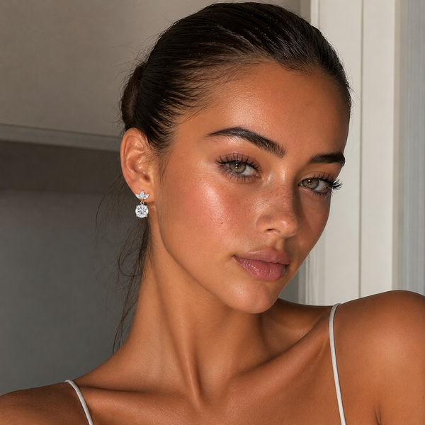 2 Carat Lab Diamond Round Cut Drop Earrings
