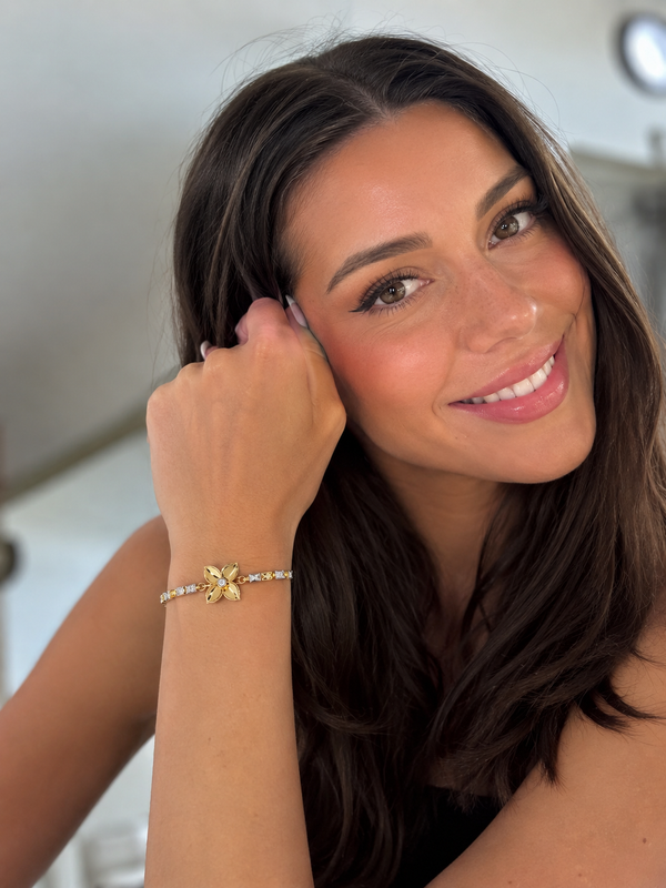 0.41 Carat Classic Round Cut Lab Diamond Gold Bracelet