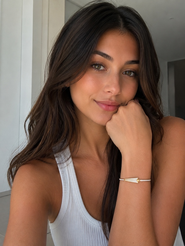 0.55 Carat Lab Created Round Diamond Arrow Bracelet