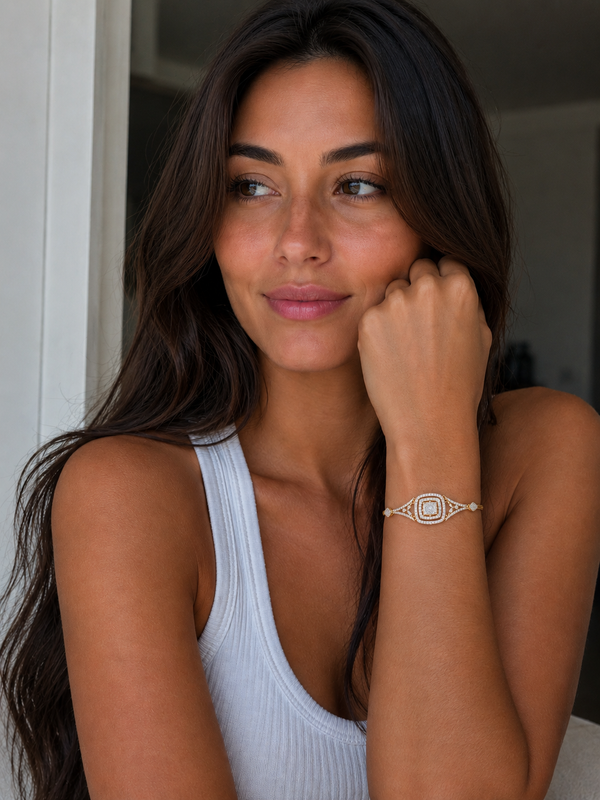 1 Carat Round Cut Lab Created Diamond Chain Link Bracelet