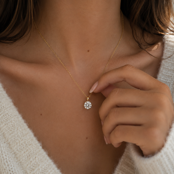 2.20 Carat Refined Round  Lab Grown Pendant