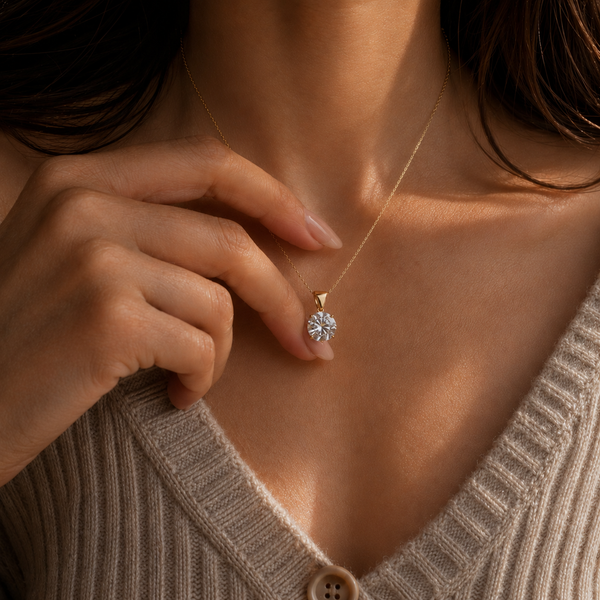 6 Prong Round Lab Grown Diamond Pendant