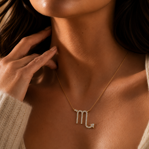 0.93 Carat Round Lab Diamond Scorpio Zodiac Pendant