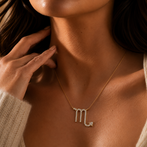 0.93 Carat Round Lab Diamond Scorpio Zodiac Pendant