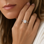 2.40 Carat Emerald Cut Lab Diamond Cathedral Setting Ring