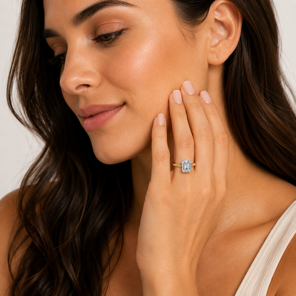 2.56 Carat Lab Diamond Emerald Cut Solitaire Engagement Ring