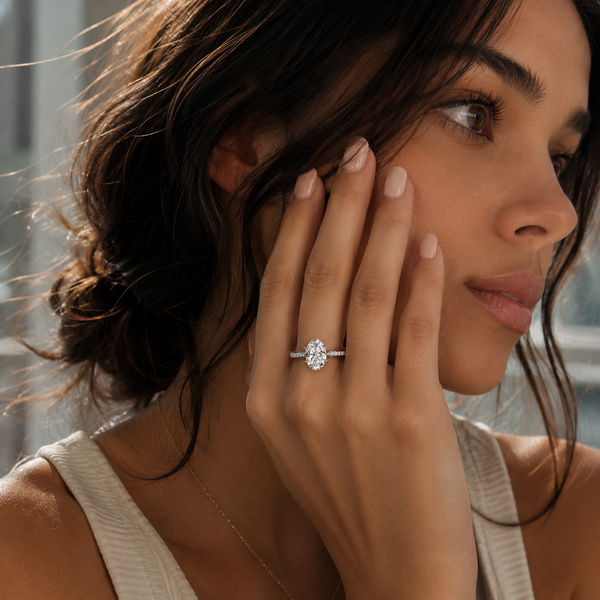 2 Carat Channel Set Oval Diamond Solitaire ring