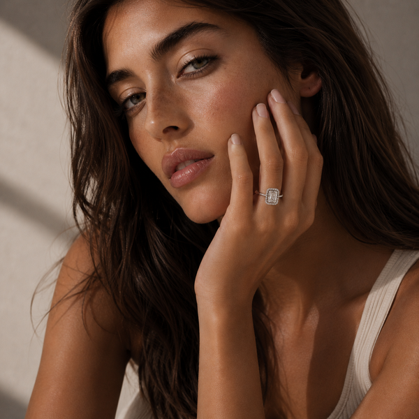 1.96 Carat Radiant Cut Halo Diamond Engagement Ring