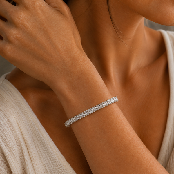 3.31 Carat Modern Round Cut Lab Grown Diamond Tennis Bracelet