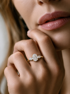 3 Carat Lab Grown Diamond Three Stone Engagement Ring