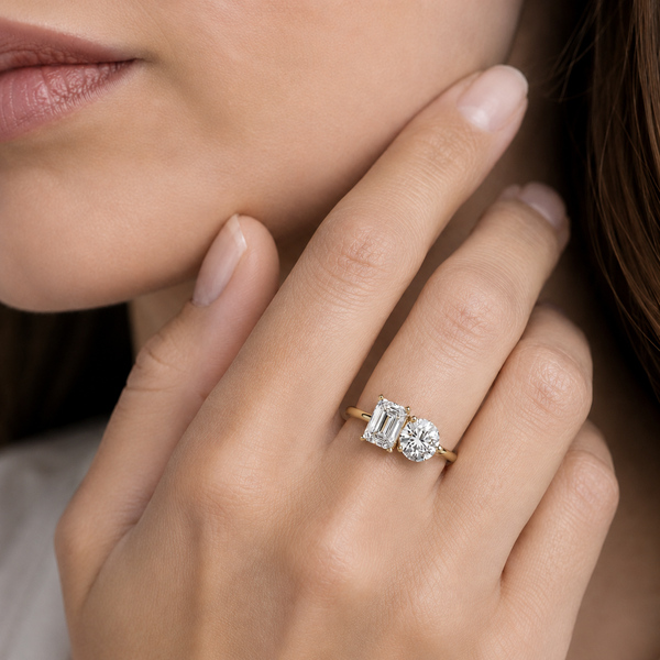 4 Carat Lab Grown Diamond Two Stone Ring