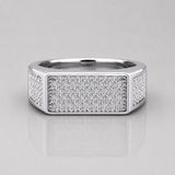 0.83 ct Classic Round Cut Lab Grown Diamond Mens Signet Ring