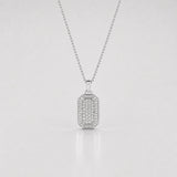 0.84 Carat Cluster Round Cut Lab Diamond Dog Tag Pendant For Men