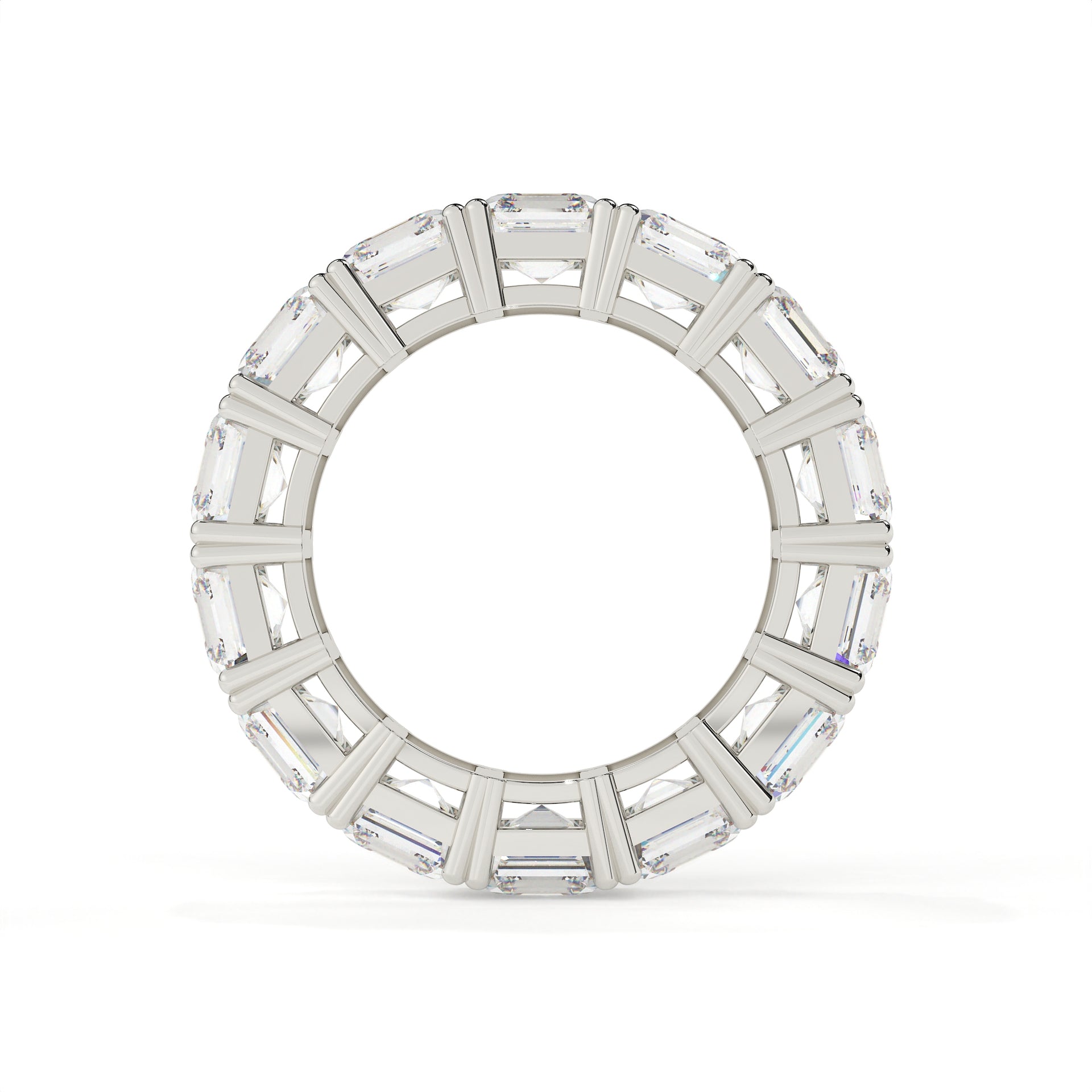 2.15 Carat Lab Grown Diamond Square Emerald Cut Eternity Band