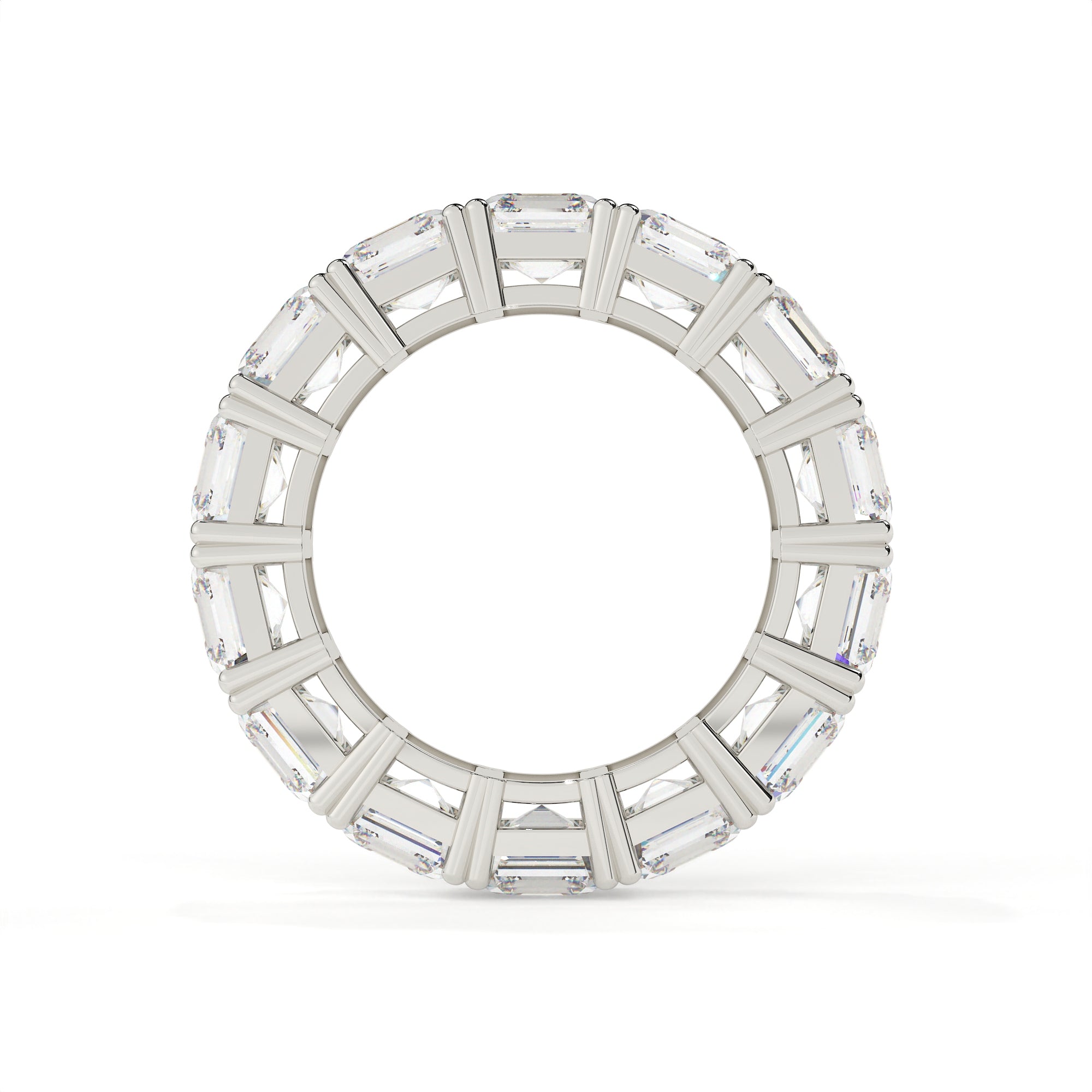 2.15 Carat Lab Grown Diamond Square Emerald Cut Eternity Band