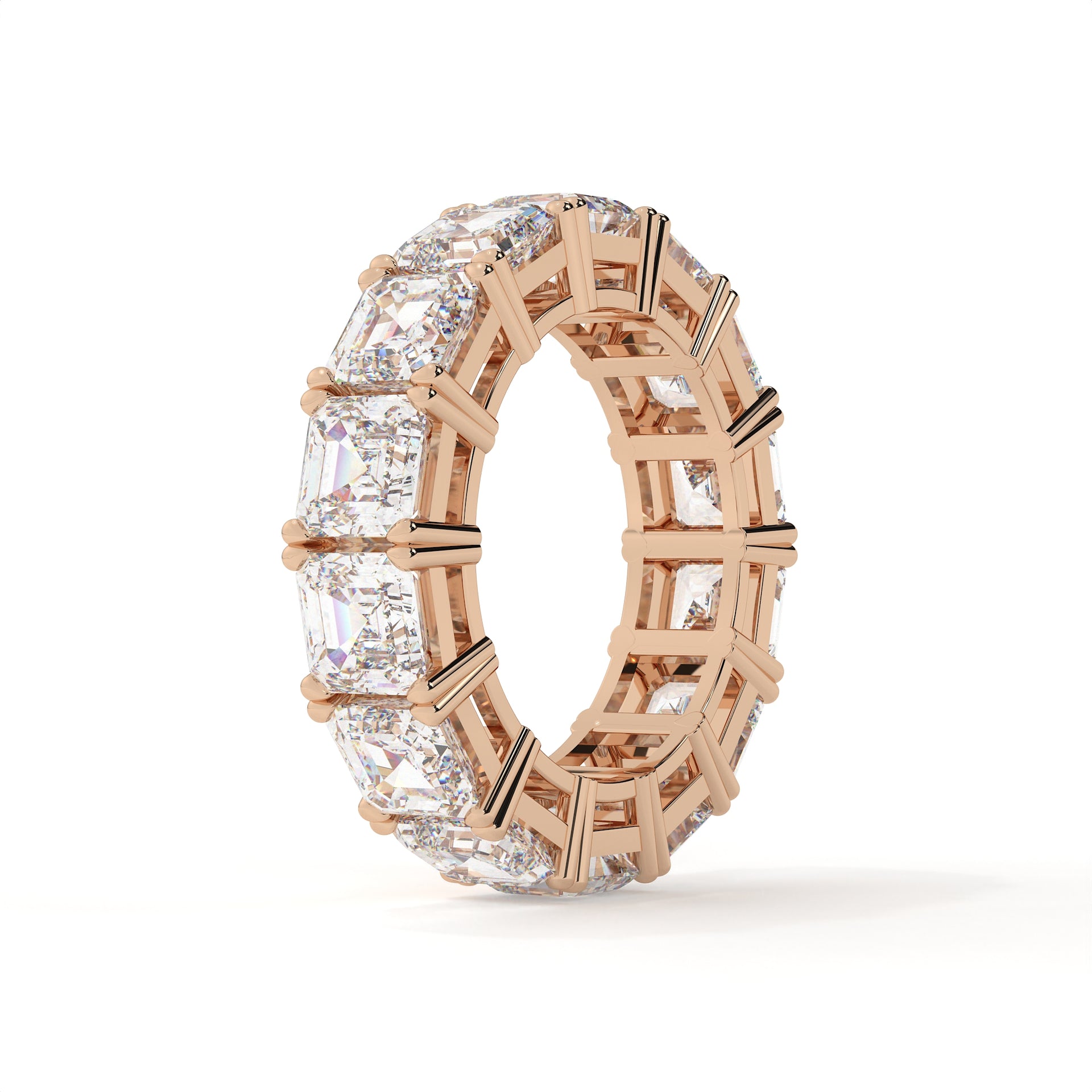 2.15 Carat Lab Grown Diamond Square Emerald Cut Eternity Band