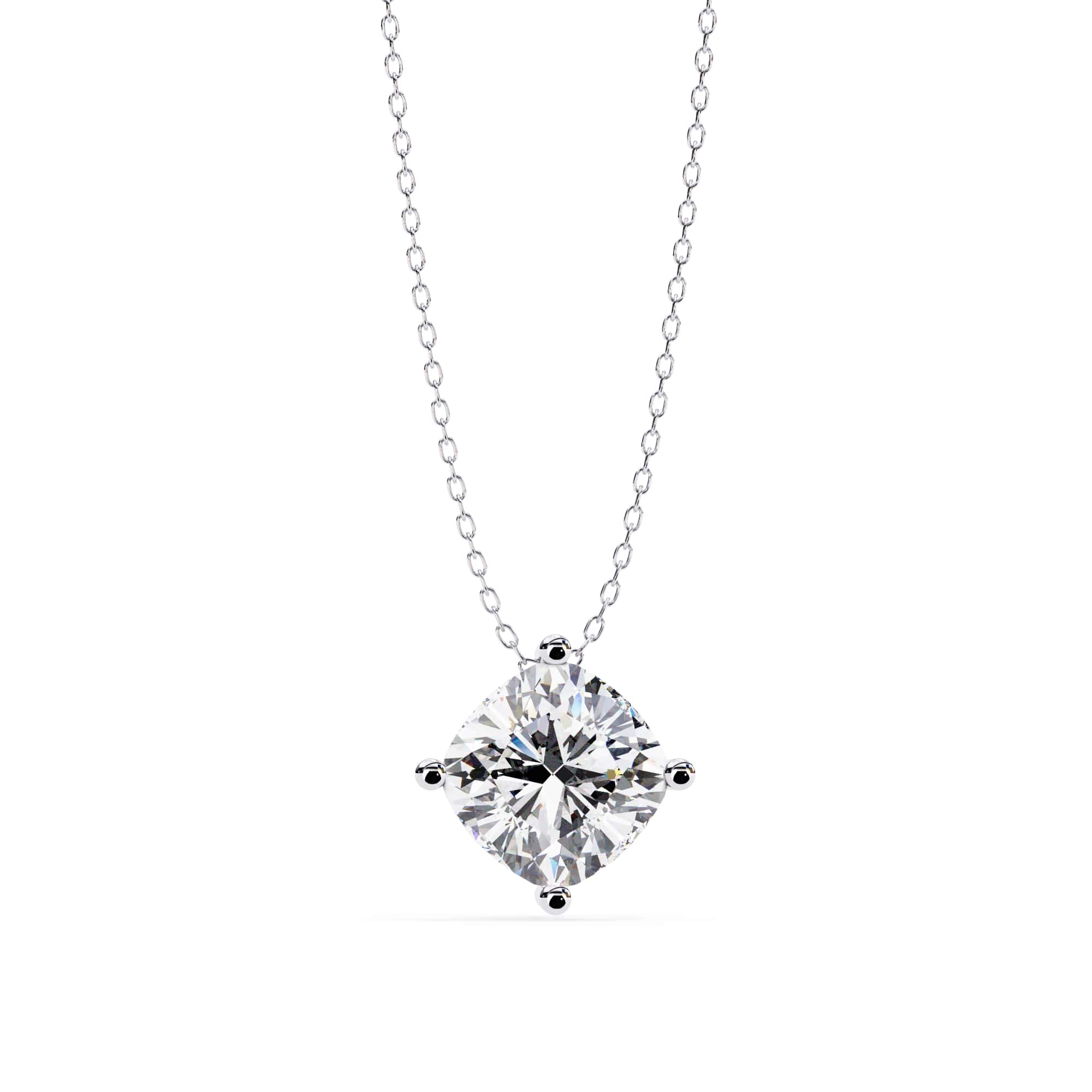 Diamond necklace on a white background