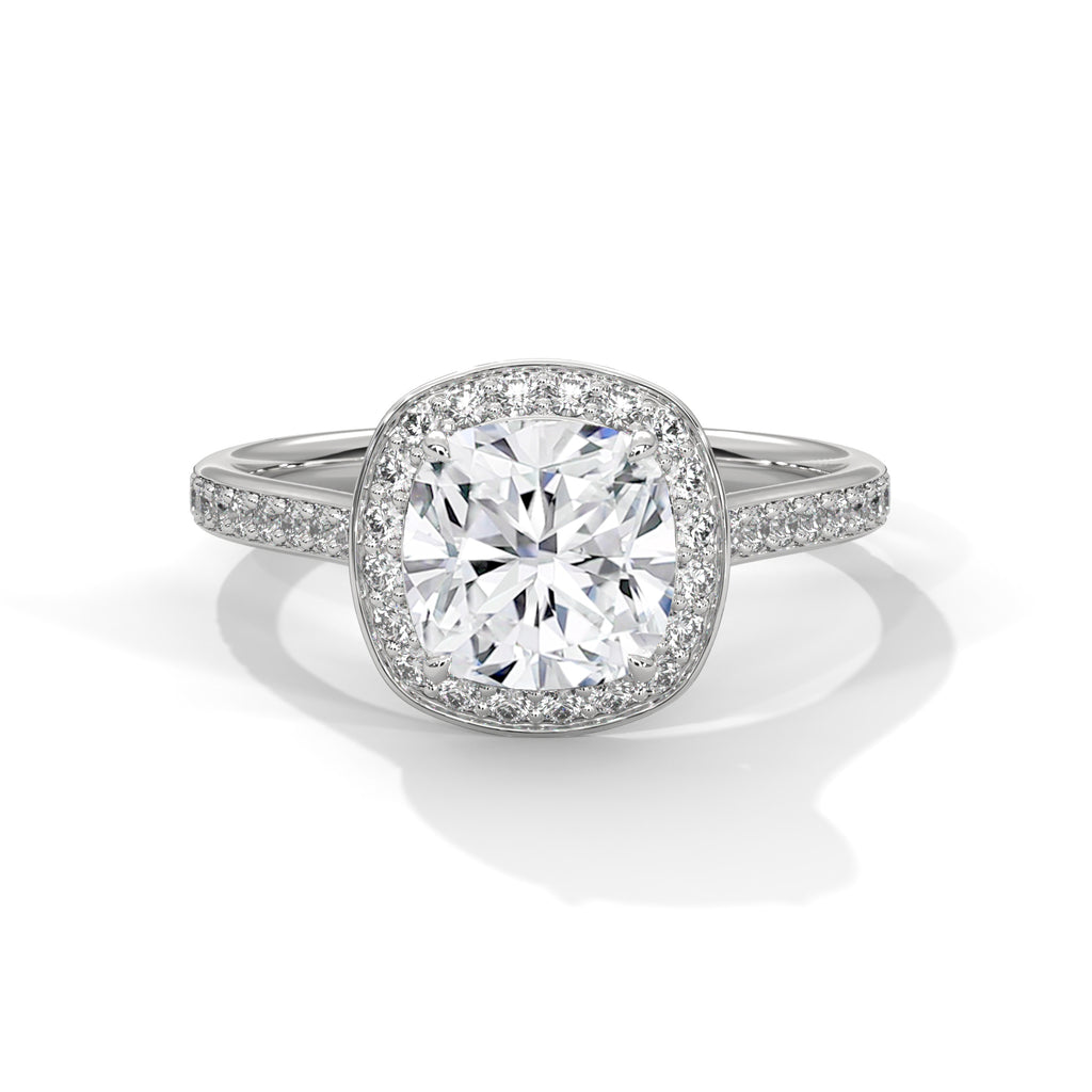 Diamond ring with a white background