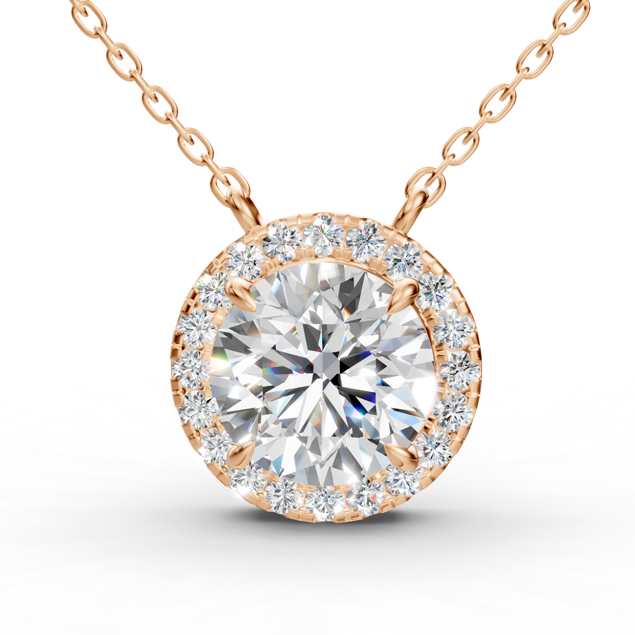 4 Carat Round Lab Grown Diamond Pendant