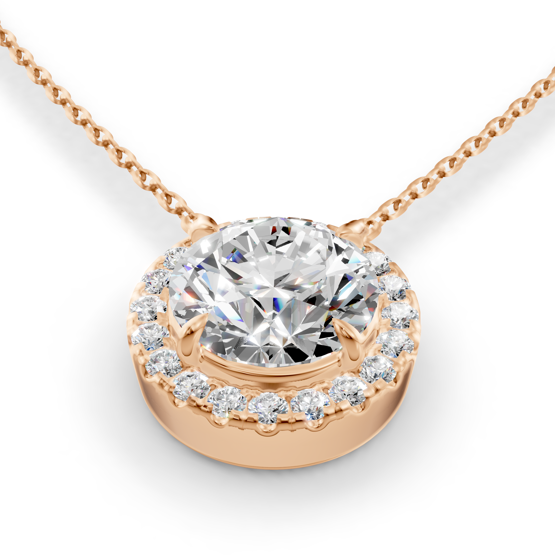 4 Carat Round Lab Grown Diamond Pendant