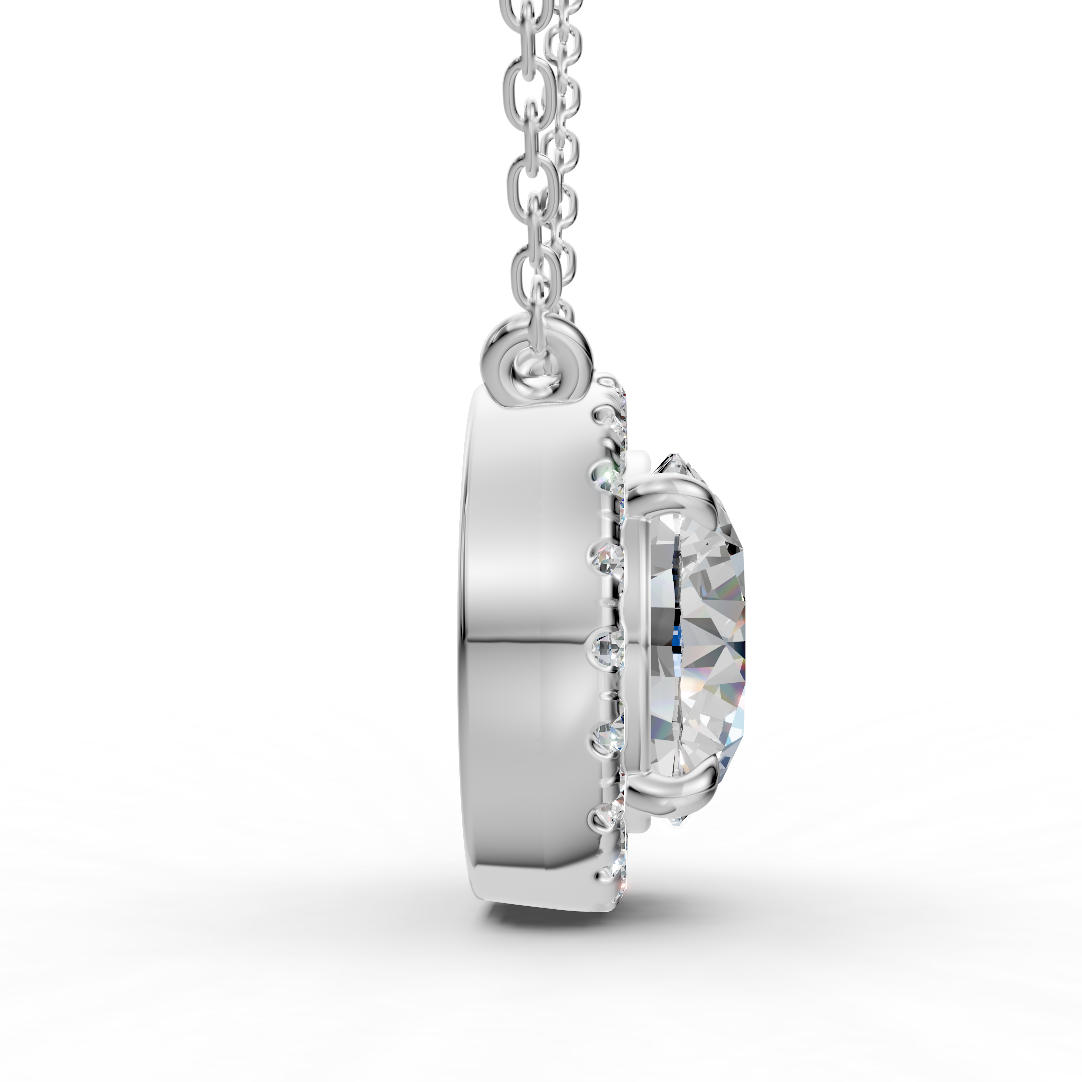 4 Carat Round Lab Grown Diamond Pendant