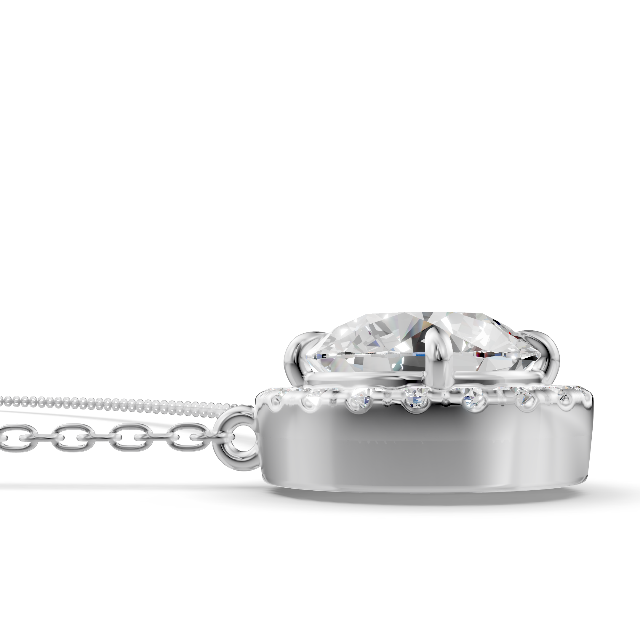 4 Carat Round Lab Grown Diamond Pendant