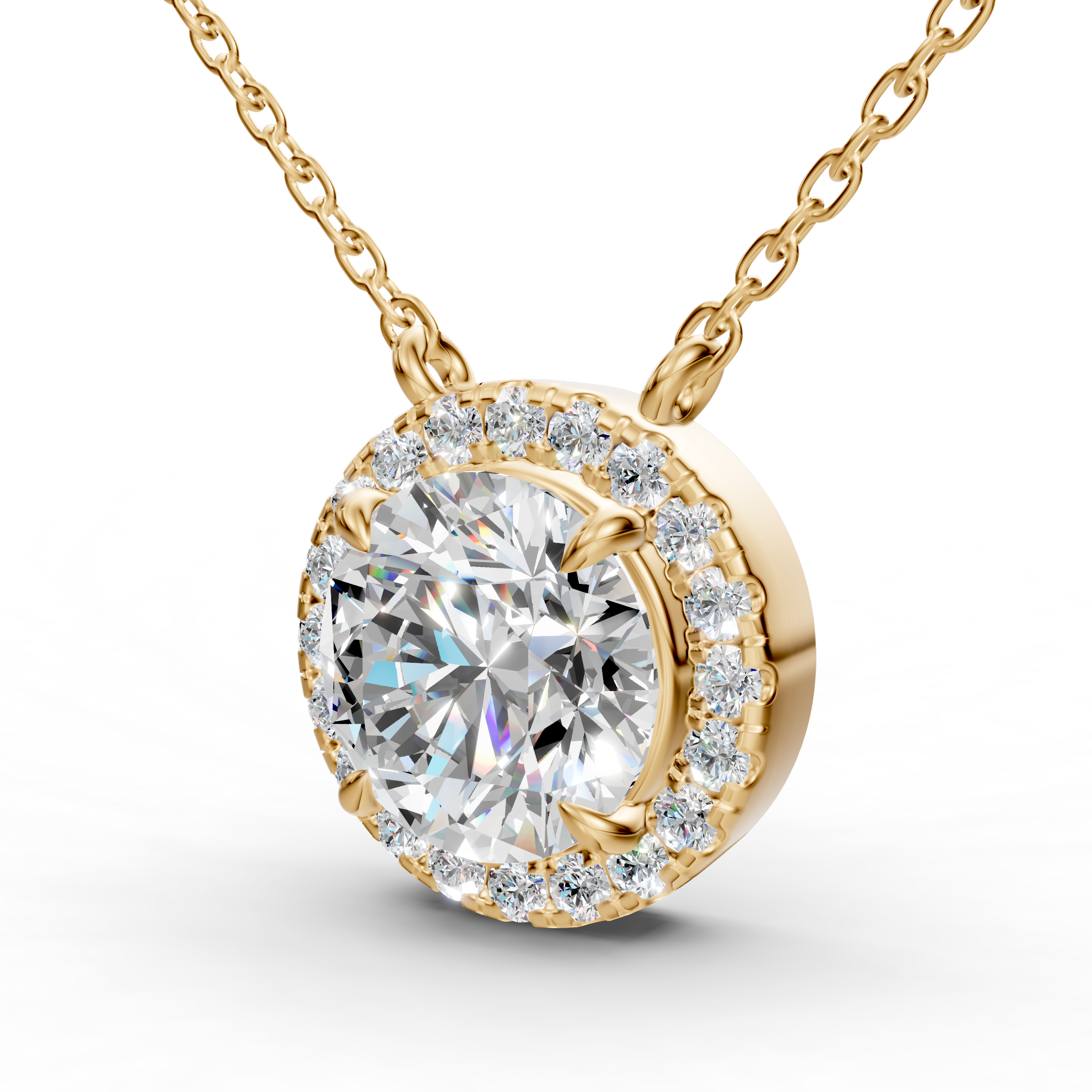 4 Carat Round Lab Grown Diamond Pendant