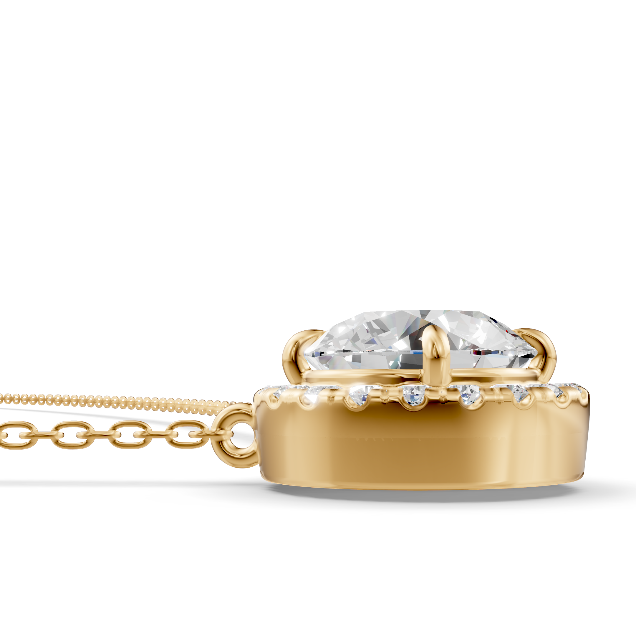 4 Carat Round Lab Grown Diamond Pendant