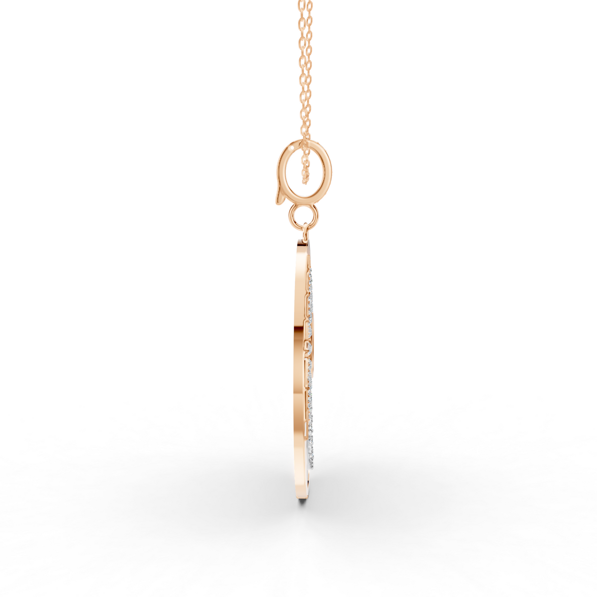 Two Tone Sun and Moon Lab Grown Diamond Pendant Necklace