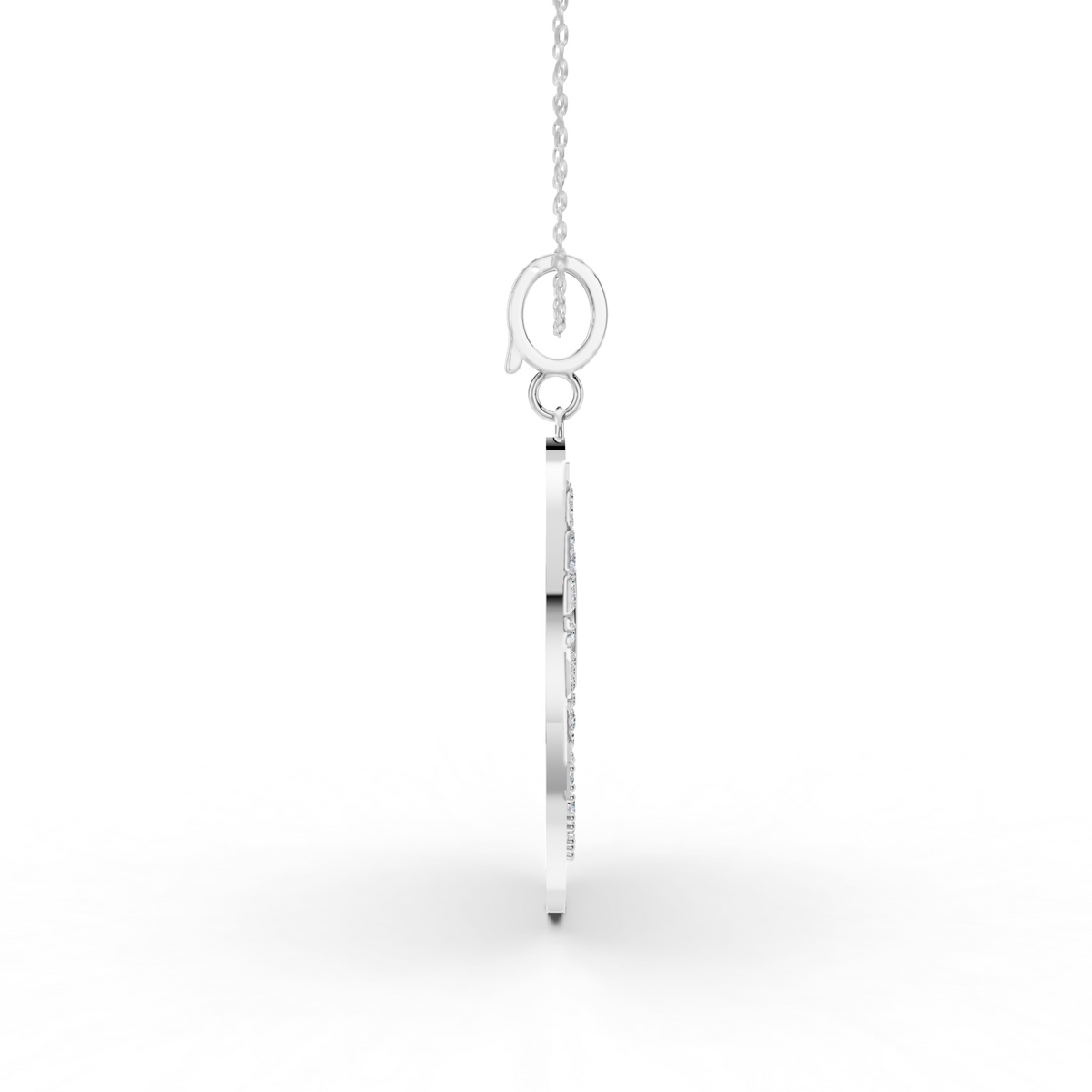 Two Tone Sun and Moon Lab Grown Diamond Pendant Necklace