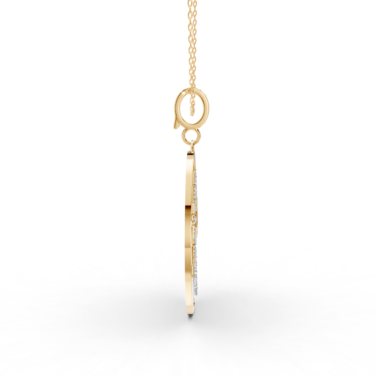 Two Tone Sun and Moon Lab Grown Diamond Pendant Necklace