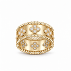 Modern Lab Grown Diamond Perlée Clover Ring