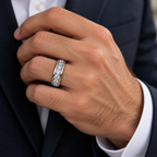 5 Carat Round Cut Lab Grown Diamond Wedding Band For Men