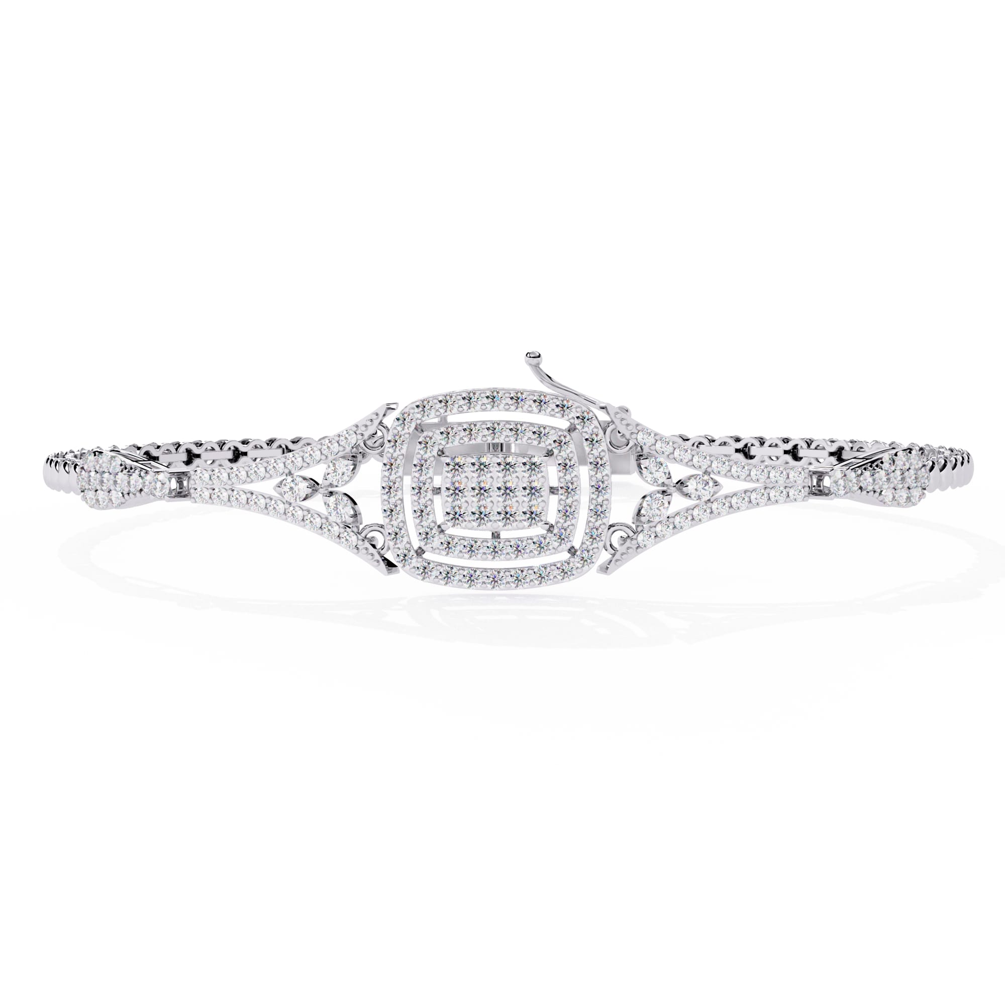 Diamond bracelet on a white background