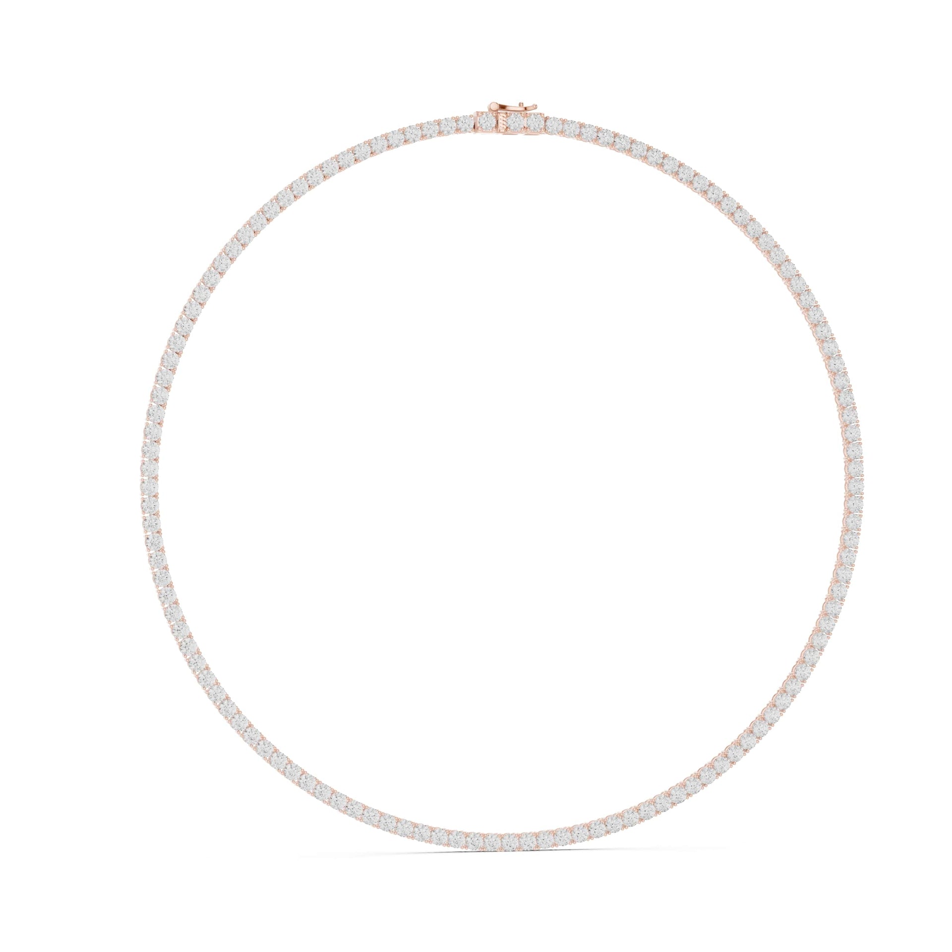 Lab Diamond Round Cut Tennis Necklace