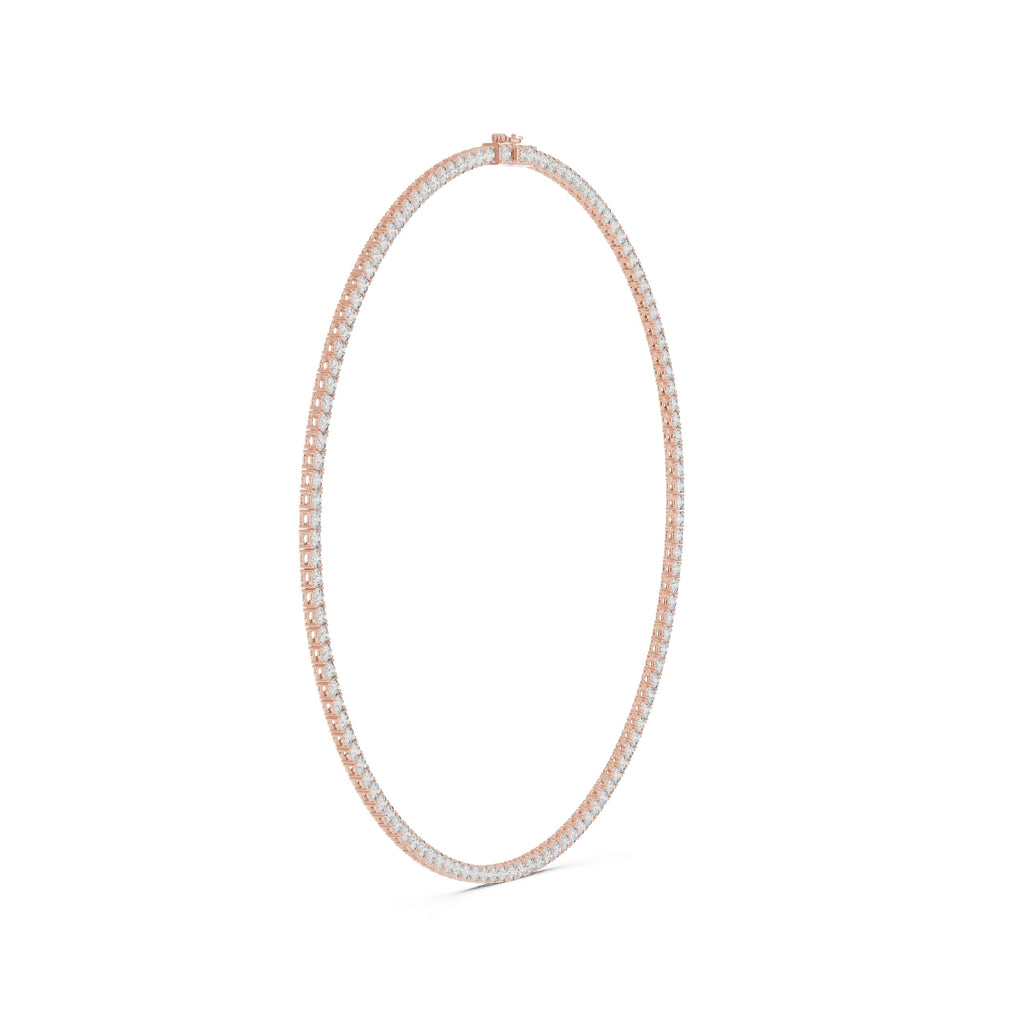 Lab Diamond Round Cut Tennis Necklace