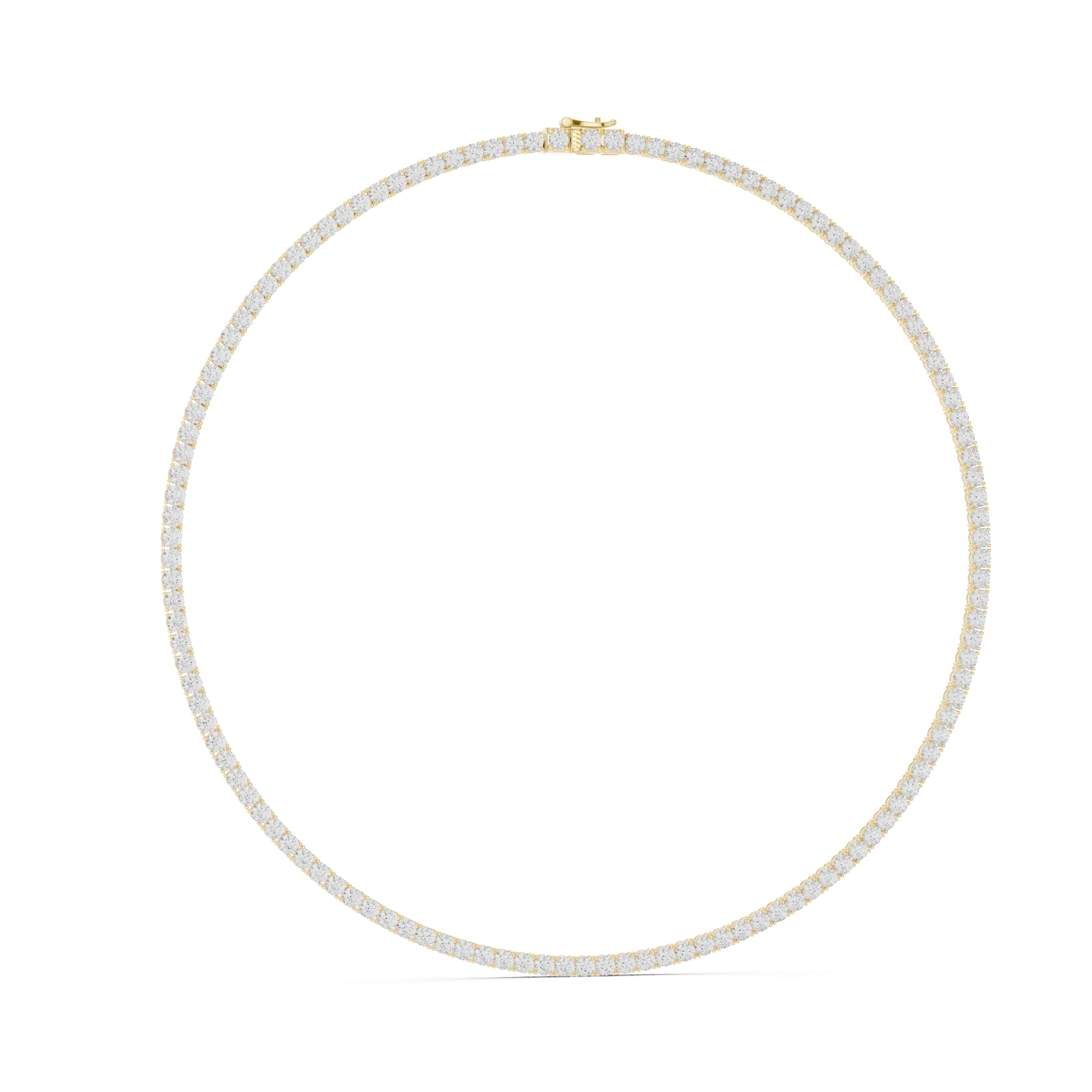 Lab Diamond Round Cut Tennis Necklace