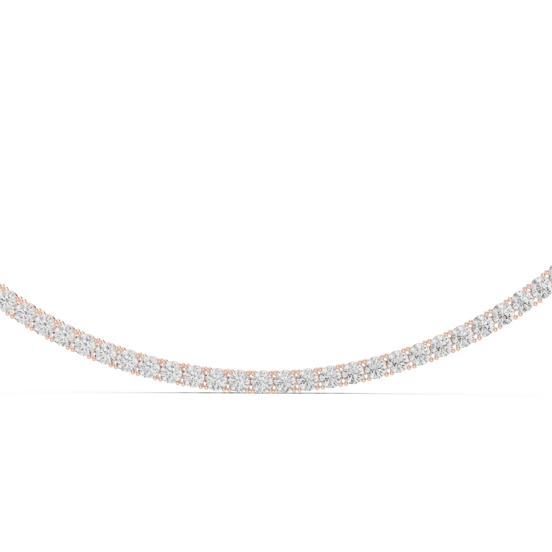Lab Diamond Round Cut Tennis Necklace