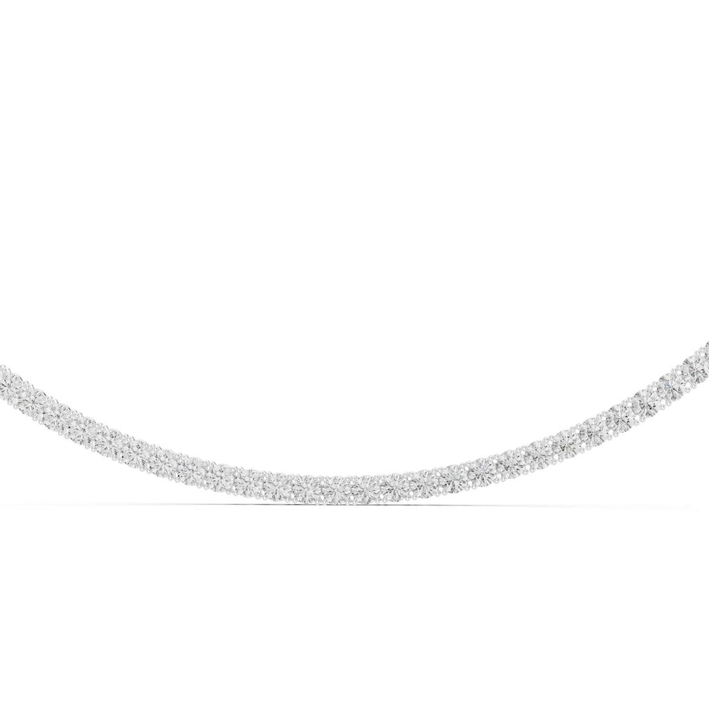 Lab Diamond Round Cut Tennis Necklace