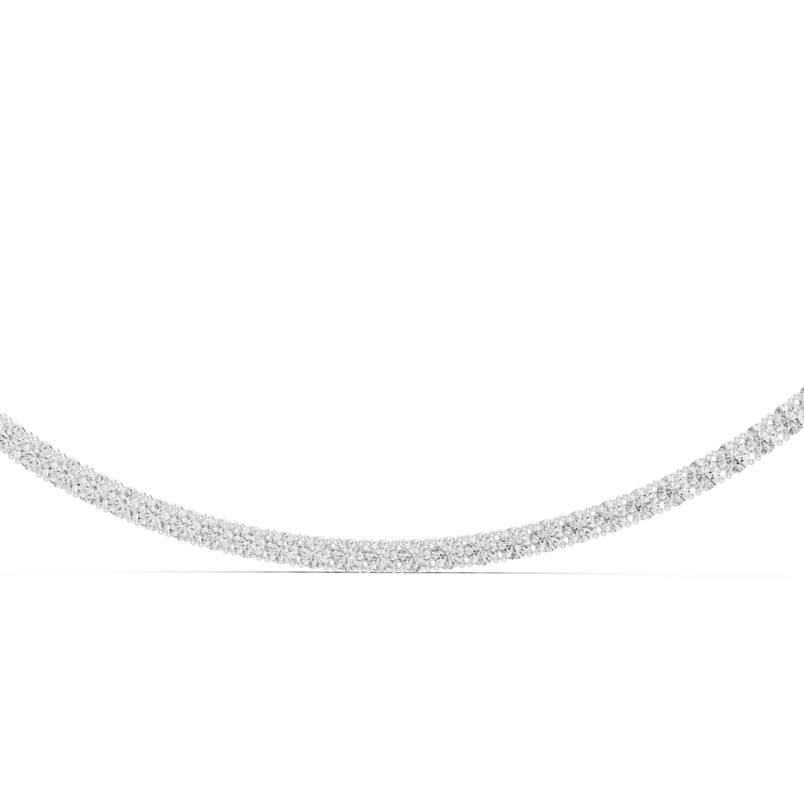 Lab Diamond Round Cut Tennis Necklace