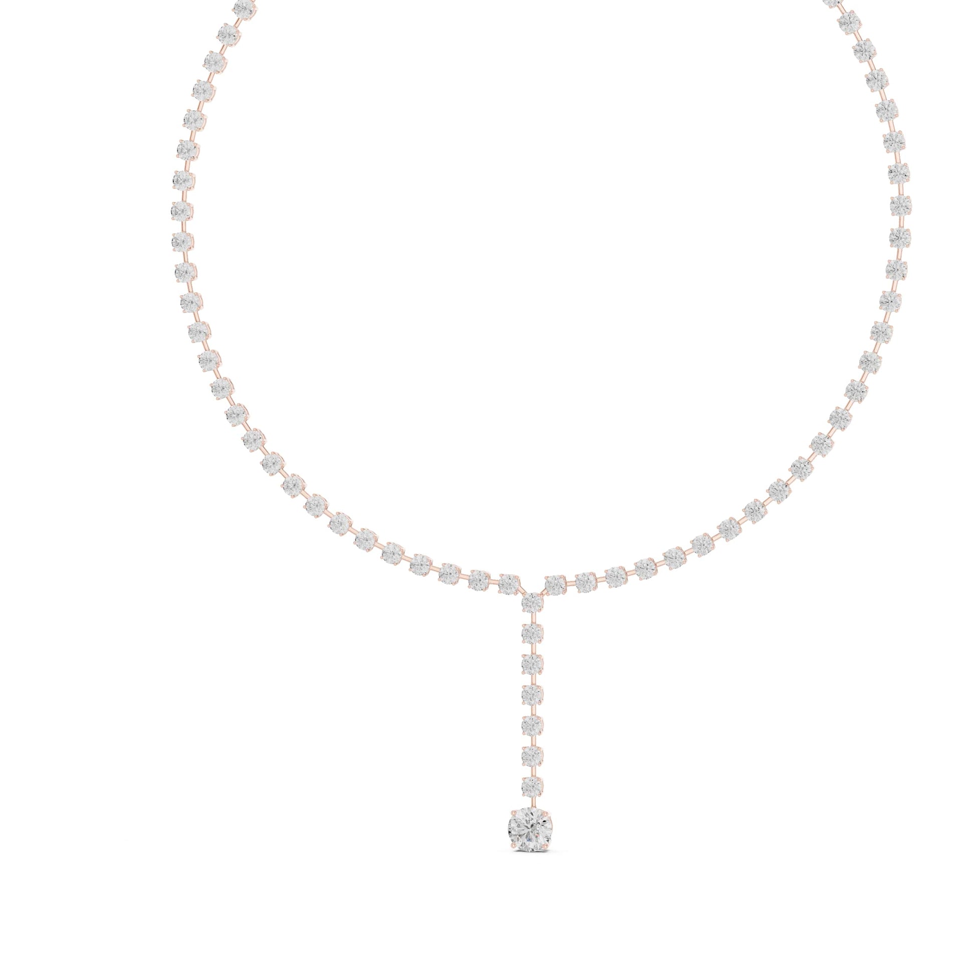 Luxury Round Cut Lab Diamond Drop Necklace