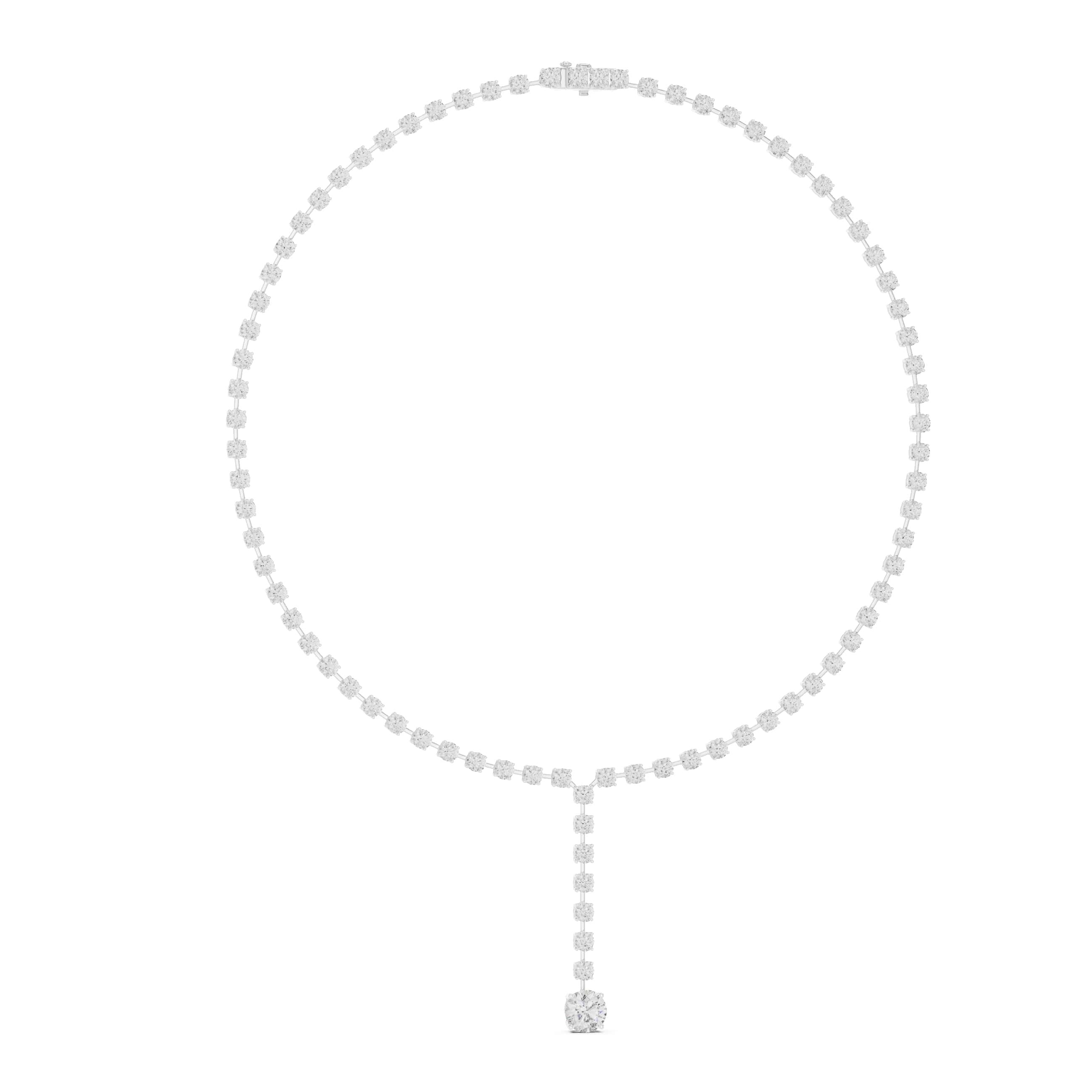 Luxury Round Cut Lab Diamond Drop Necklace
