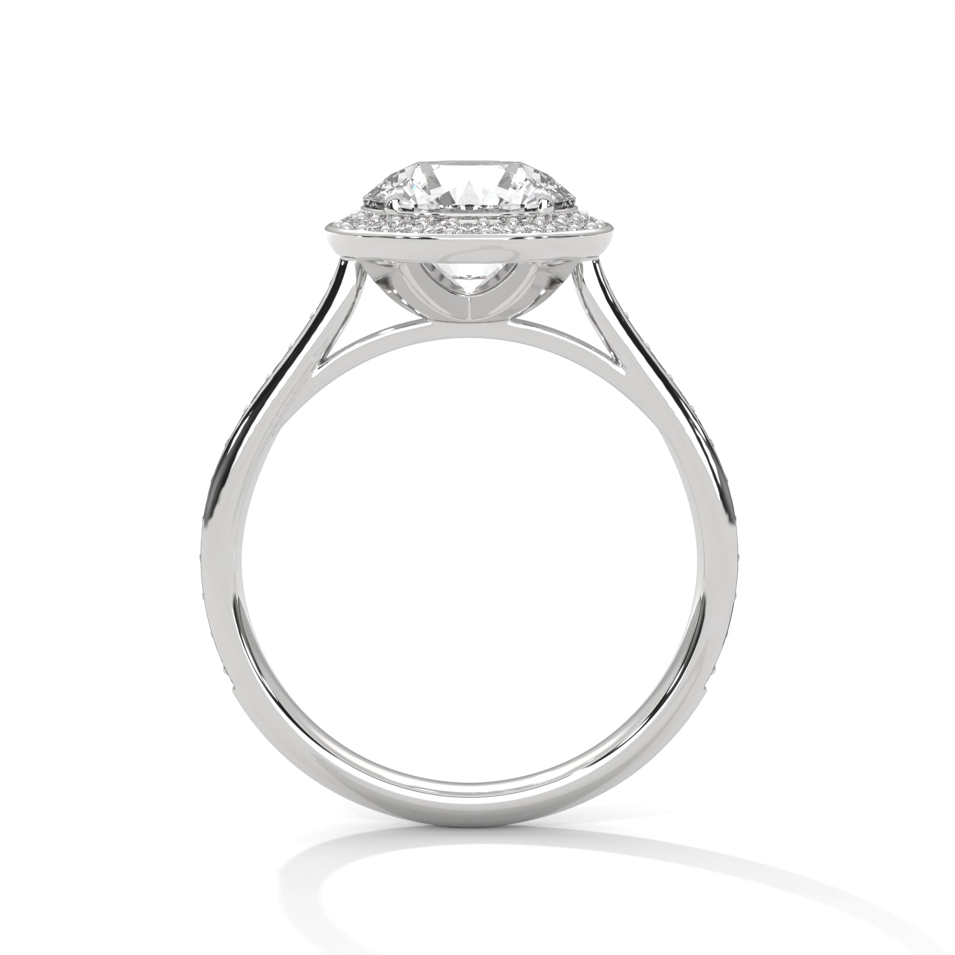 Diamond ring with a white background