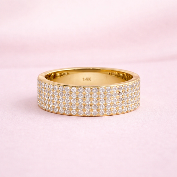 Pave Setting Round Diamond Custom 3/4 Eternity Band