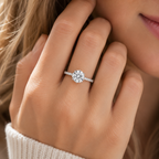 2 Carat Lab Grown Diamond Round Cut Side Stone Ring