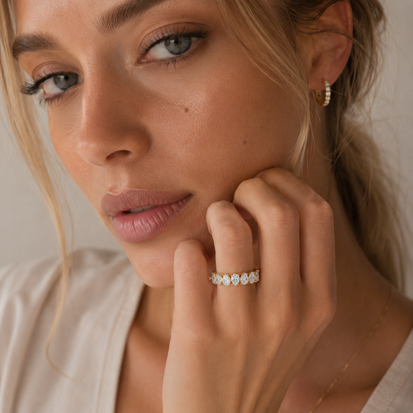 3 Carat Pear Lab Grown Diamond Eternity Band For Women